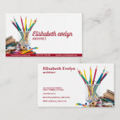 背景が白の学校用文房具 名刺 (正面/裏面)