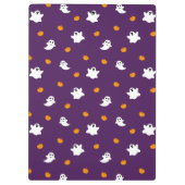 背景が紫のかわいいハロウィーン クリップボード (裏面)