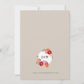 背景が美しく淡いウォーターカラーのポピー 招待状 (裏面)