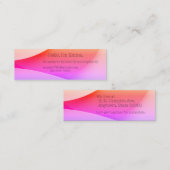 背景が赤とピンクの幾何学的なシェイプ スキニー名刺 (正面/裏面)