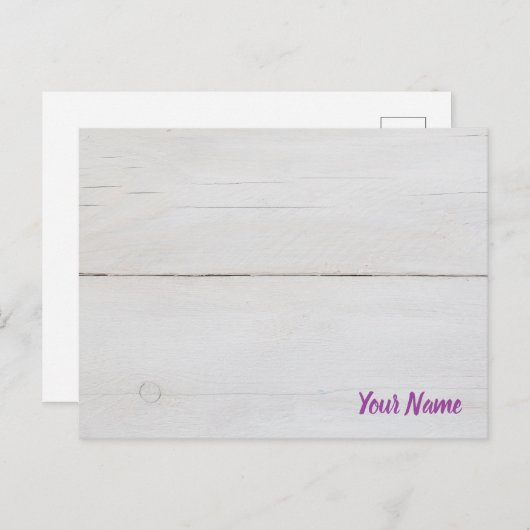 背景として使用される白い木材ヴィンテージ構造 シーズンポストカード (正面/裏面)