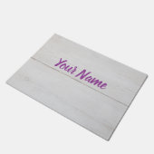 背景として使用される白い木材ヴィンテージ構造 ドアマット (アングル)