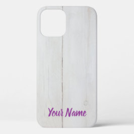 背景として使用される白い木材ヴィンテージ構造 iPhone 12ケース