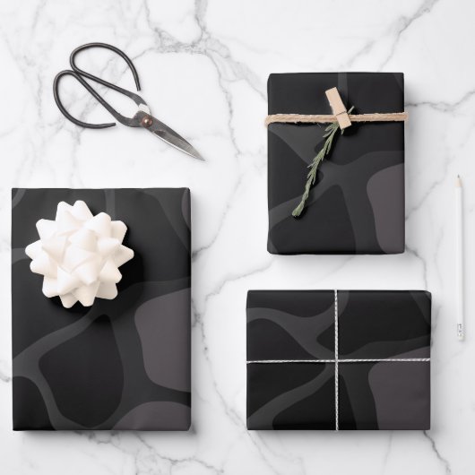 背景とグレーのグラデーションの折り返し紙  ラッピングペーパーシート (正面)