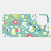 背景とティーポット、カップ、レモン、花a Case-Mate iPhoneケース (裏面 (横))