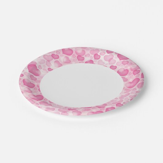 背景とハート ペーパープレート (アングル)