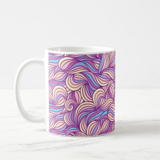 背景と抽象芸術ドール波  コーヒーマグカップ (左)
