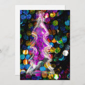 背景にガラスのクリスマスツカラフルリー シーズンカード (正面/裏面)