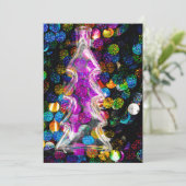 背景にガラスのクリスマスツカラフルリー シーズンカード (スタンド正面)