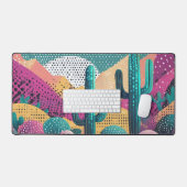 背景にサグアーロ点々のあるサボテン デスクマット (キーボード&マウス)