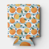 背景にストライプのオレンジ、夏のパターン。 缶クーラー (裏面)