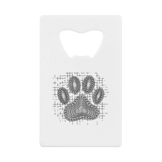 背景にトライバルドッグポー動揺してプ印刷 クレジットカード栓抜き (正面)