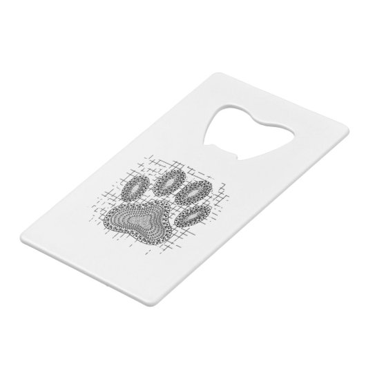 背景にトライバルドッグポー動揺してプ印刷 クレジットカード栓抜き (裏面アングル)