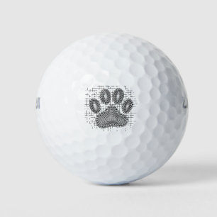 背景にトライバルドッグポー動揺してプ印刷 ゴルフボール