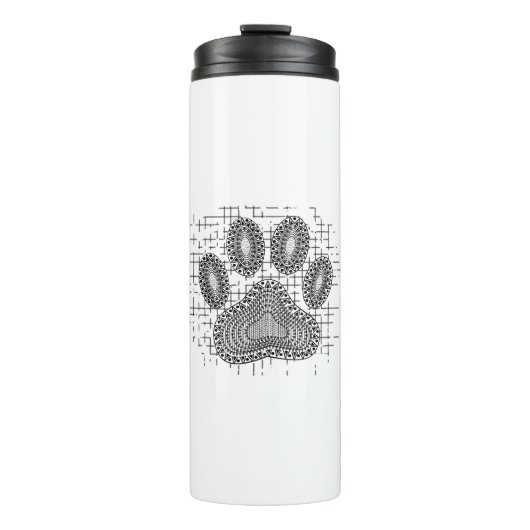 背景にトライバルドッグポー動揺してプ印刷 タンブラー (正面)