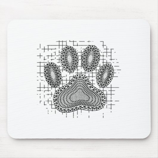 背景にトライバルドッグポー動揺してプ印刷 マウスパッド (正面)