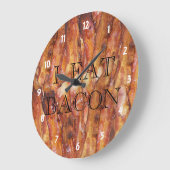 背景にバクテン テキストを食べる ラージ壁時計 (傾斜)