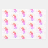 背景にピンクとオレンジのシ動揺してーホース ラッピングペーパーシート (正面3)