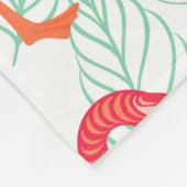 背景にピンクのフラミンゴのオーナメントを付けた模様 フリースブランケット (角)