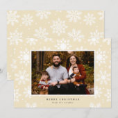 背景にフラットな白い大きな雪の結晶 シーズンカード (正面/裏面)