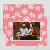 背景にフラットな白い大きな雪の結晶 シーズンカード (正面/裏面)