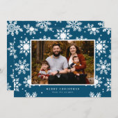 背景にフラットな白い大きな雪の結晶 シーズンカード (正面/裏面)