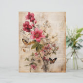 背景にブルゴーニュの擦り切れた花がコラージュ (スタンド正面)