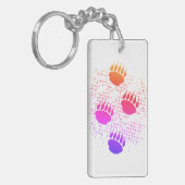 背景にベアーキューポープリントを動揺して付ける キーホルダー (正面左)