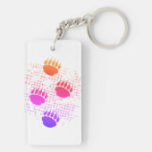 背景にベアーキューポープリントを動揺して付ける キーホルダー (裏面)