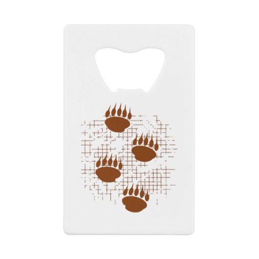 背景にベアーキューポープリントを動揺して付ける クレジットカード栓抜き (正面)