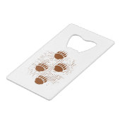 背景にベアーキューポープリントを動揺して付ける クレジットカード栓抜き (裏面アングル)