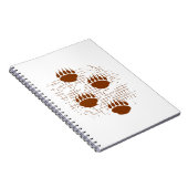 背景にベアーキューポープリントを動揺して付ける ノートブック (右側)