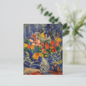 背景に人物のいる花束 ポストカード (スタンド正面)