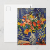背景に人物のいる花束 ポストカード (正面/裏面)