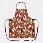 背景に可愛い猫 エプロン (正面)