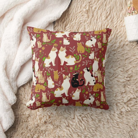 背景に可愛い猫 クッション (ブランケット)