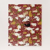 背景に可愛い猫 ジグソーパズル (縦)