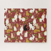 背景に可愛い猫 ジグソーパズル (横)