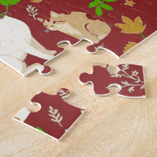 背景に可愛い猫 ジグソーパズル (側面)