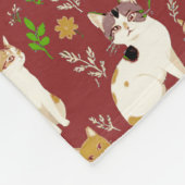 背景に可愛い猫 フリースブランケット (角)