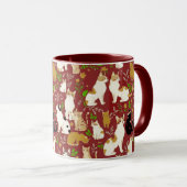 背景に可愛い猫 マグカップ (正面右)