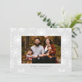 背景に大きな白い雪の結晶 シーズンカード (スタンド正面)