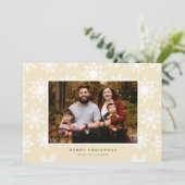 背景に大きな白い雪の結晶 シーズンカード (スタンド正面)