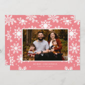 背景に大きな白い雪の結晶 シーズンカード (正面/裏面)