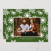 背景に大きな白い雪の結晶 シーズンカード (正面/裏面)