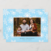 背景に大きな白い雪の結晶 シーズンカード (正面/裏面)