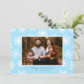 背景に大きな白い雪の結晶 シーズンカード (スタンド正面)