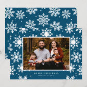 背景に大きな白い雪の結晶 シーズンカード (正面/裏面)