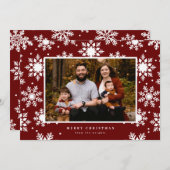 背景に大きな白い雪の結晶 シーズンカード (正面/裏面)