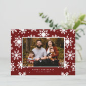 背景に大きな白い雪の結晶 シーズンカード (スタンド正面)